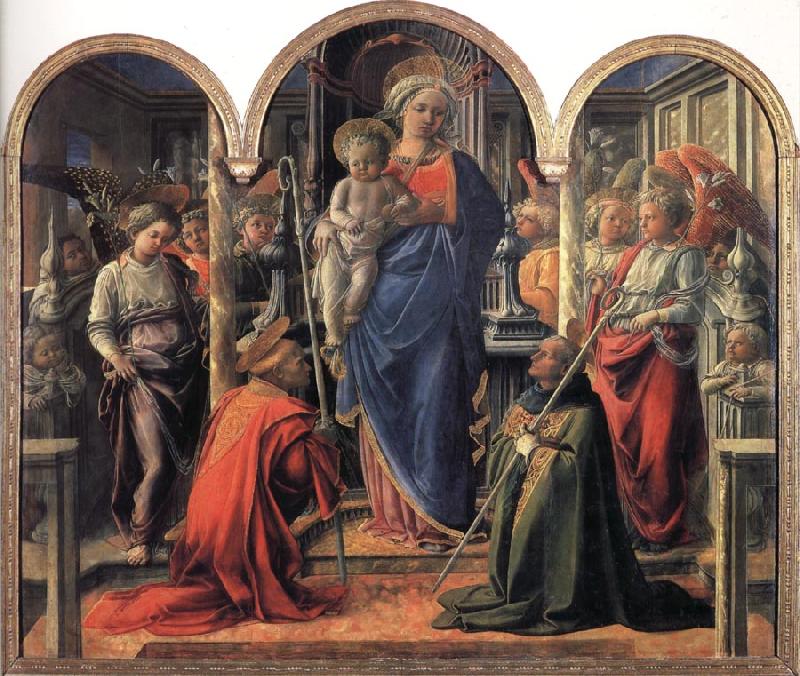 Fra Filippo Lippi Madonna and Child with Angels,St Frediano and St Augustine Sweden oil painting art